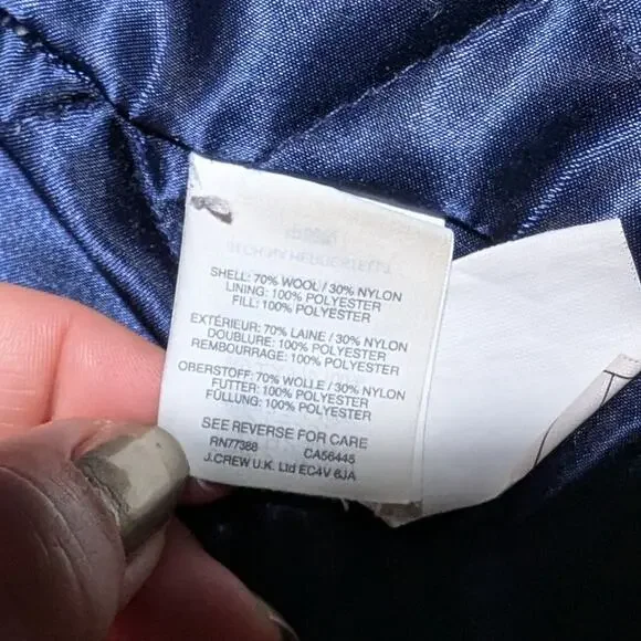 J. Crew Camel Tan Italian Stadium Cloth Wool Blend Full Zip Lodge Coat Sz 2 - Picture 7 of 7